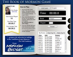 The Book of Mormon Game interface
